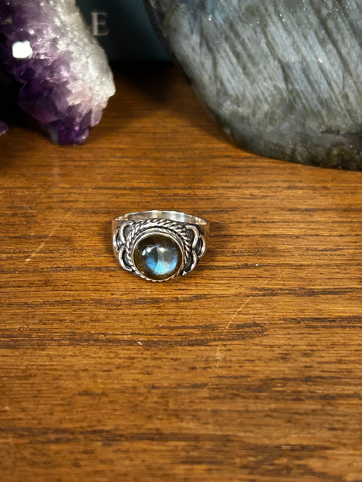 Bague labradorite T54 argent 925