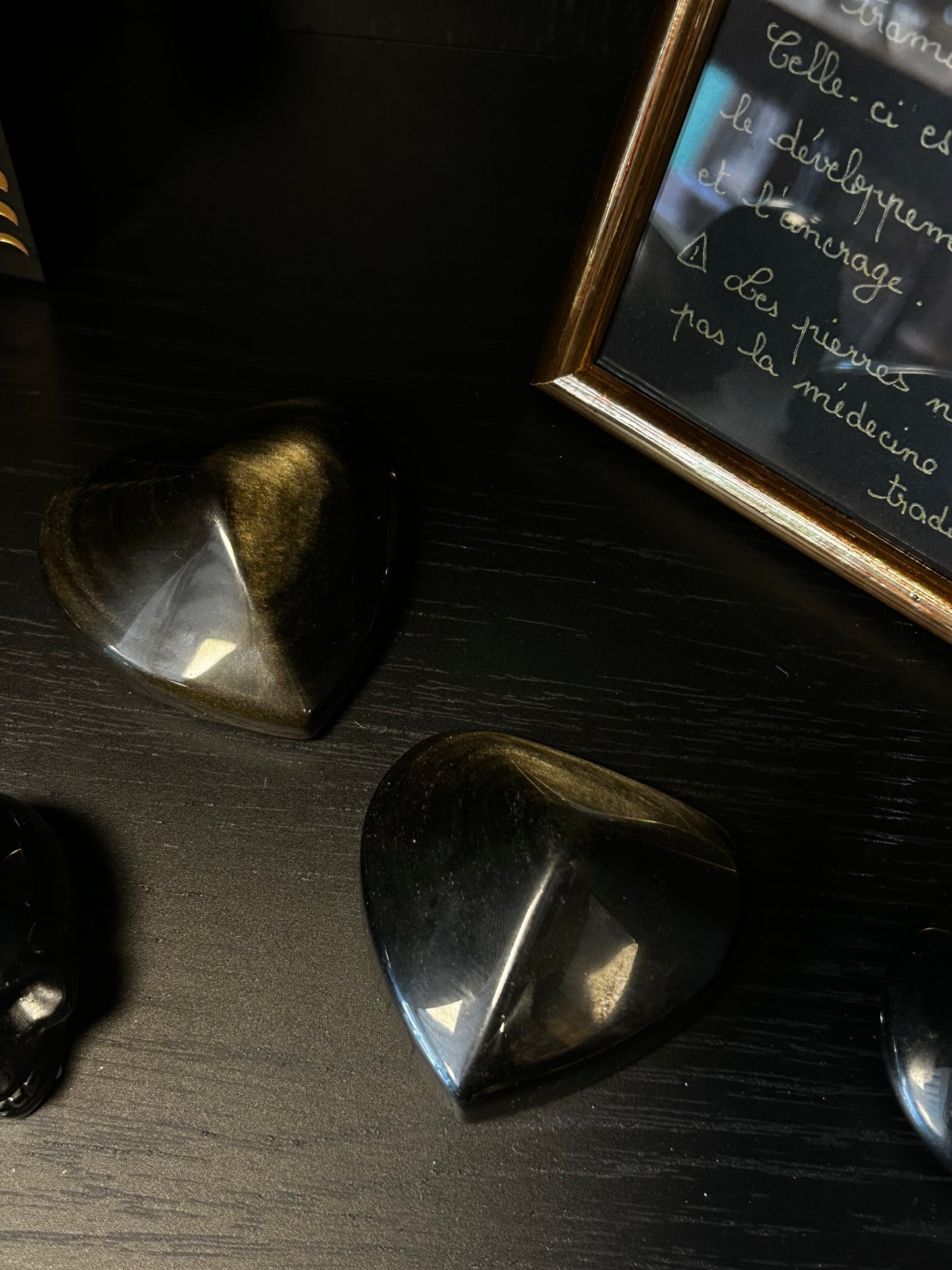 Petite obsidienne dorée cœur