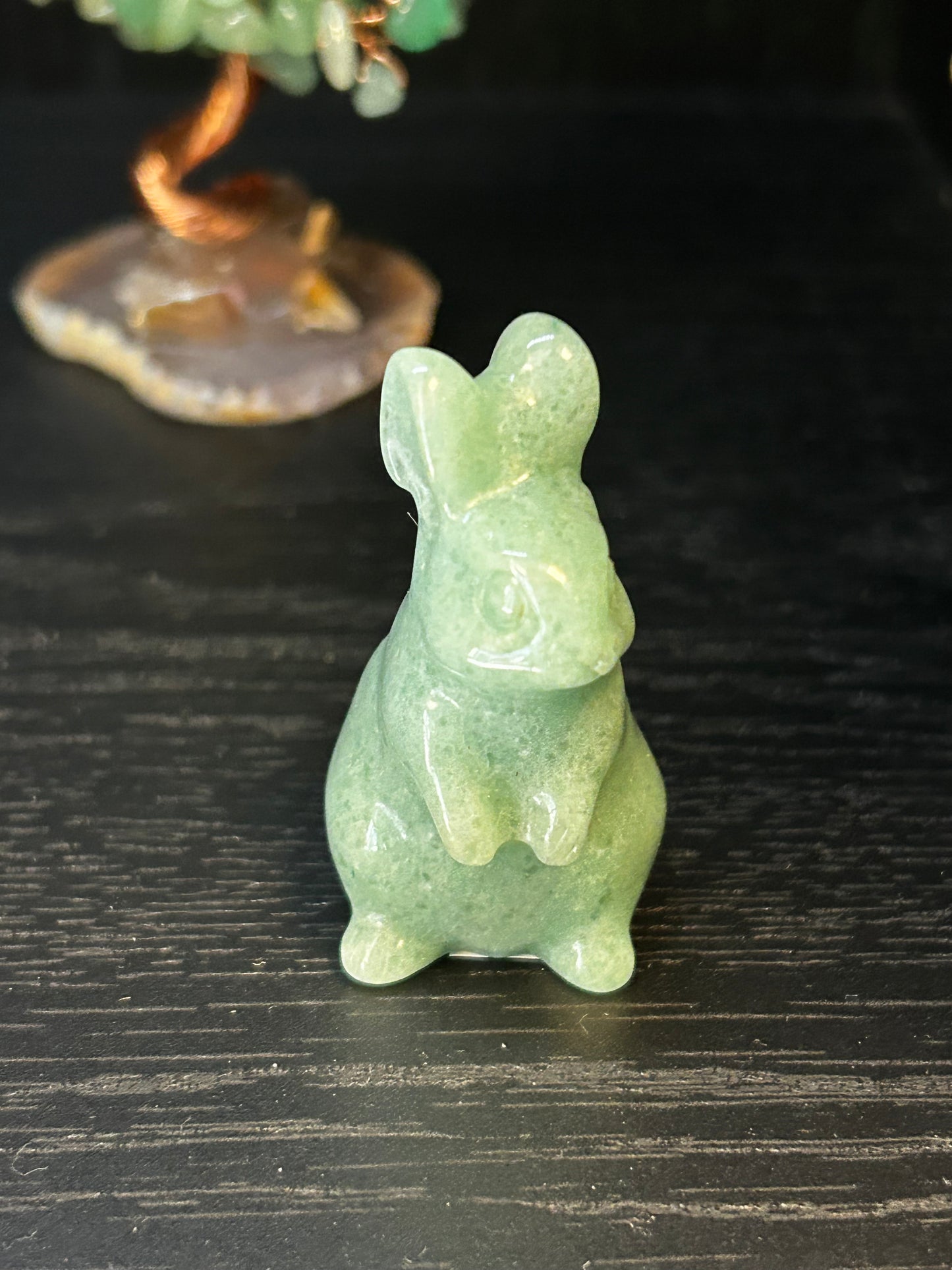 Pierre lapin aventurine verte