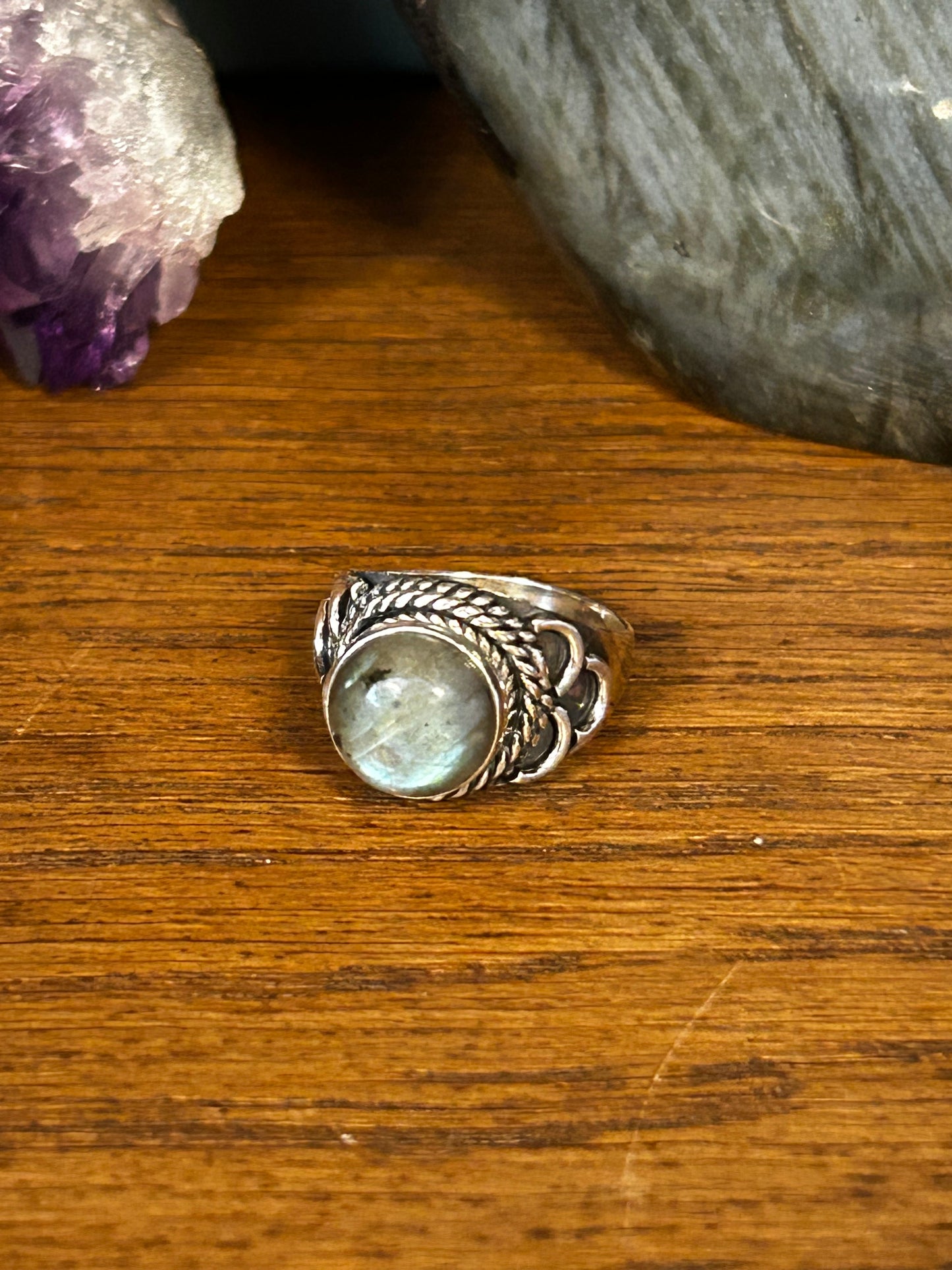 Bague labradorite T53 argent 925