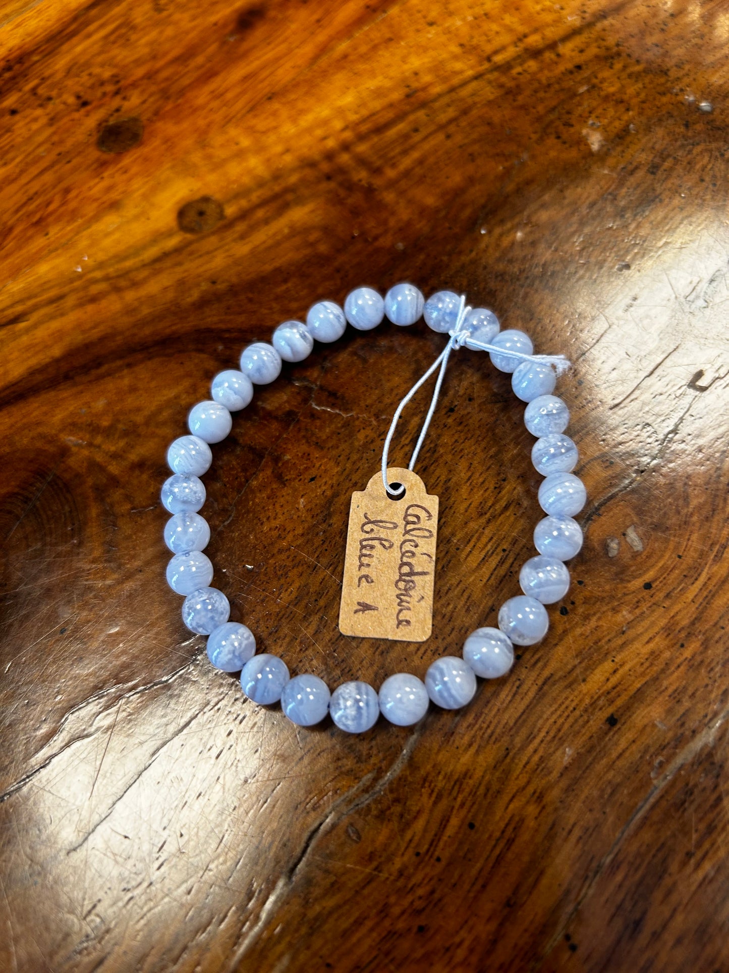 Bracelet calcédoine bleue