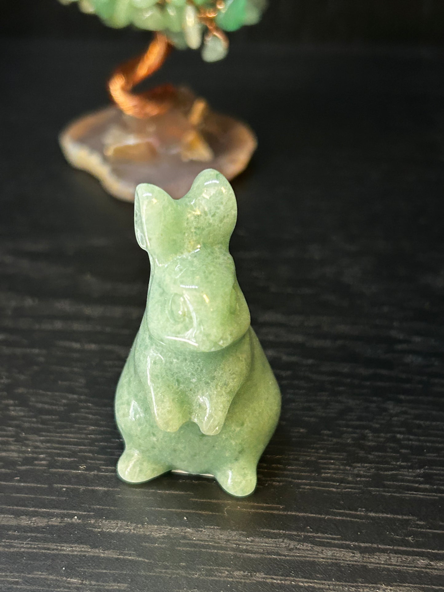 Pierre lapin aventurine verte