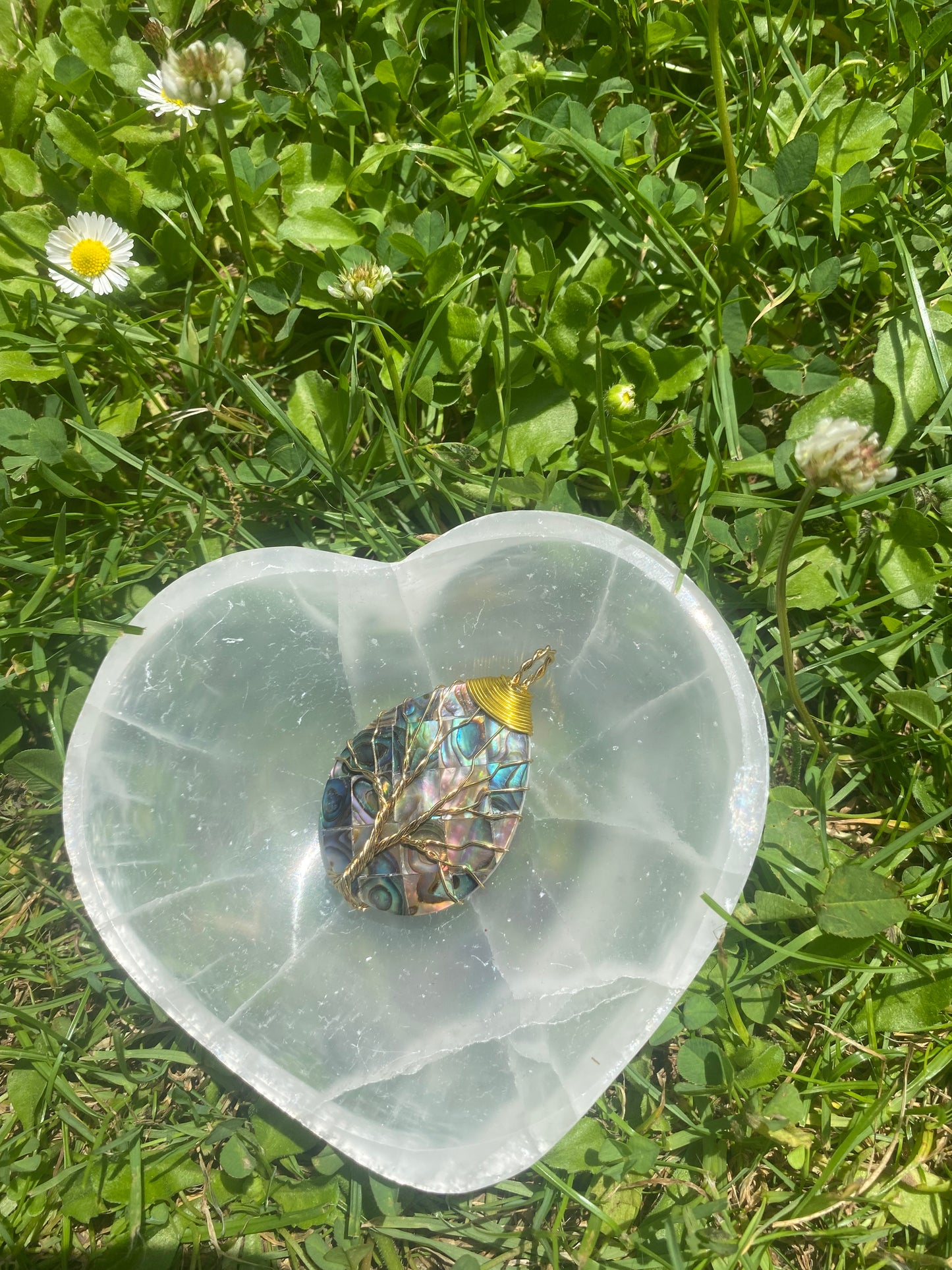 Pendentif en ormeau rond doré